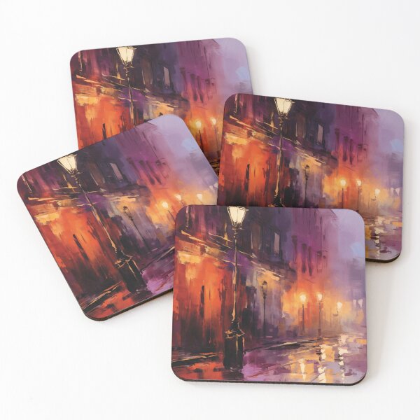 Item preview, Rainy evening in the city | Impressionism designed and sold by AniDragonfly.