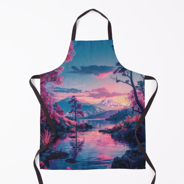 Item preview, Neon Blossoms: Tranquil Nights in Japanese Mountain Landscape designed and sold by Mullet Monkey.