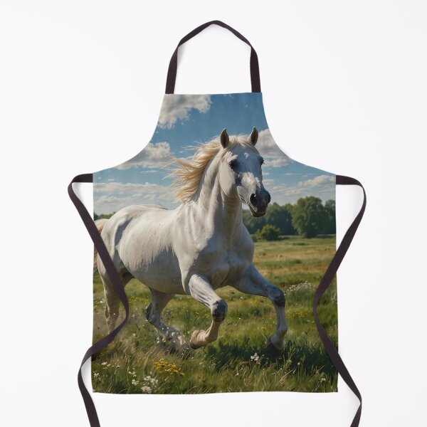 Item preview, Beautiful white horse in the green meadow designed and sold by digoarpi.