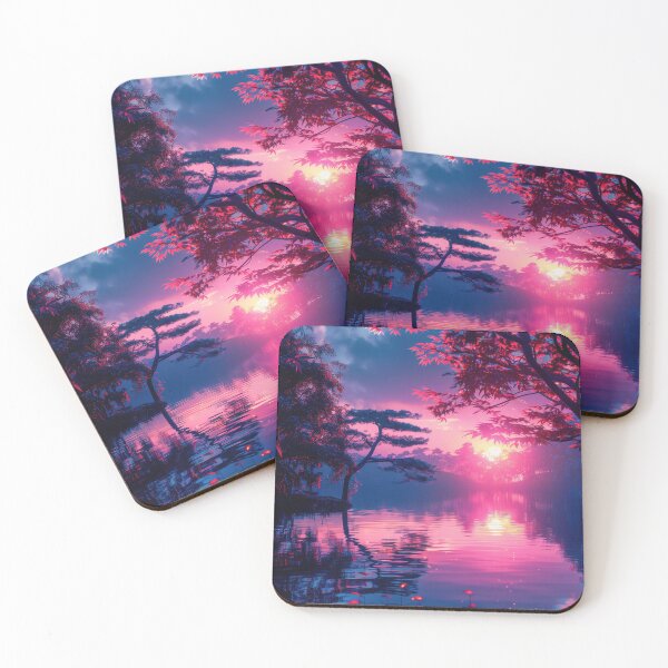 Item preview, Jade Glow: Dreamlike Serenity in a Japanese Neon Lake Scene designed and sold by Mullet Monkey.