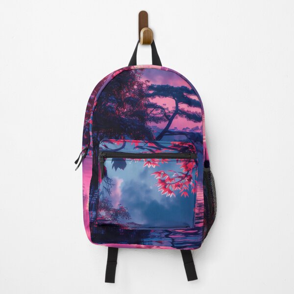 Item preview, Jade Glow: Dreamlike Serenity in a Japanese Neon Lake Scene designed and sold by Mullet Monkey.