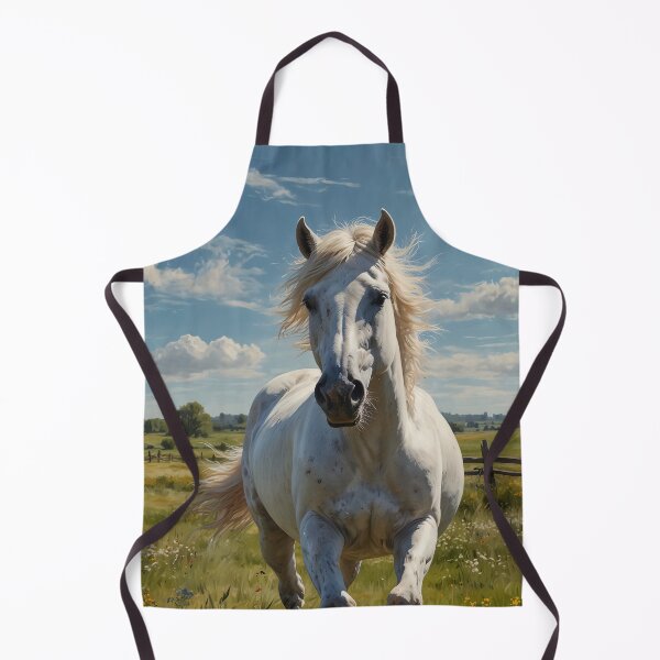 Item preview, Beautiful white horse in the green meadow designed and sold by digoarpi.