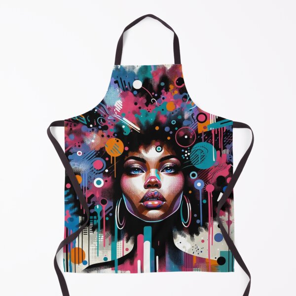 Item preview, Retrato afro abstracto en estilo arte callejero designed and sold by BubandAika.