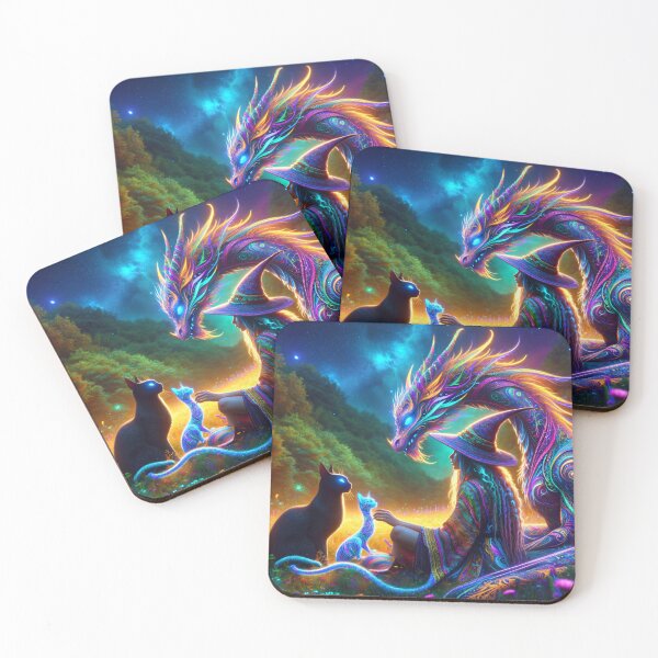 Item preview, Copy of Interstellar Magic - The Cosmic Dance of Witch and Dragon designed and sold by leyfinder.