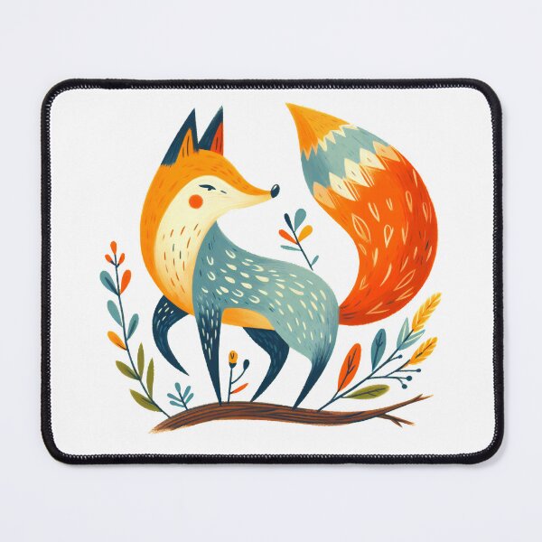 Item preview, Scandinavian Folk Art animal - Elegant Fox designed and sold by FOLK ART FUSION.