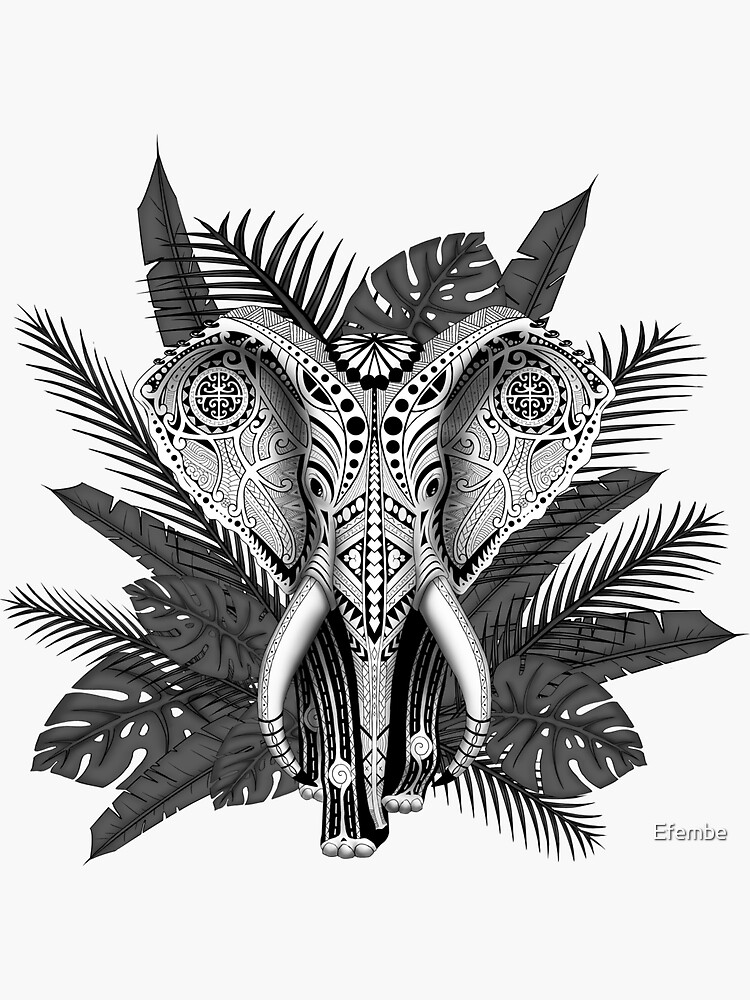 "Elephant tribal maori" Sticker for Sale by Efembe Redbubble