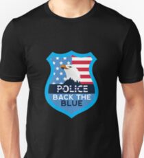 Police Brave Back the Blue USA Eagle Flag Badge Unisex T-Shirt