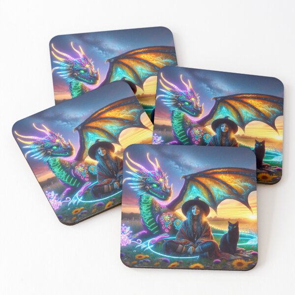 Item preview, Copy of Interstellar Magic - The Cosmic Dance of Witch and Dragon designed and sold by leyfinder.