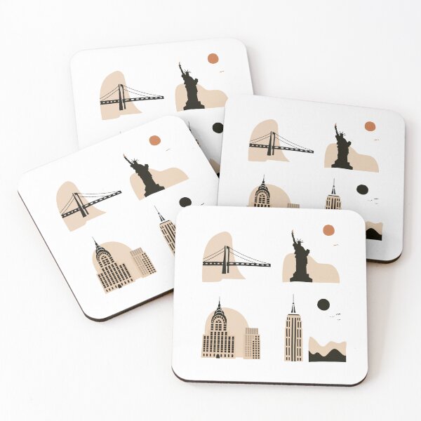 Item preview, New York. City vibes. Statue of Liberty. Empire State Building. Brooklyn Bridge designed and sold by Tsifra.