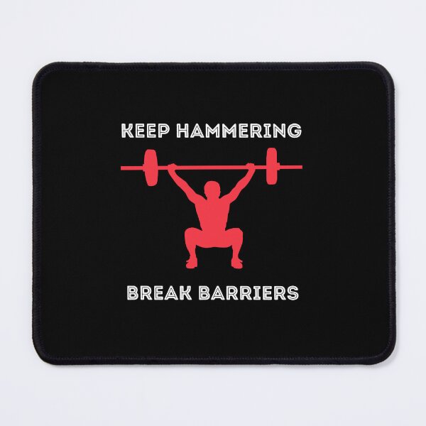 Item preview, Keep hammering, break barriers - motivative gifts for weight lifters designed and sold by alczar.