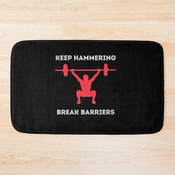 Item preview, Keep hammering, break barriers - motivative gifts for weight lifters designed and sold by alczar.