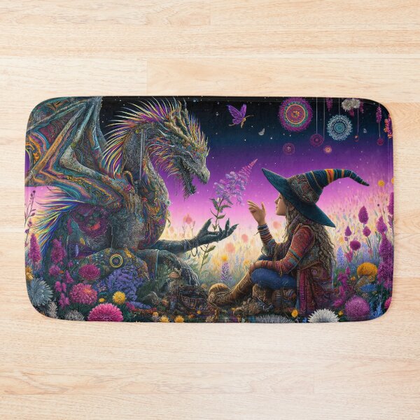 Item preview, Bohemian Witch and Cosmic Dragon - Whispers Among Wildflowers designed and sold by leyfinder.