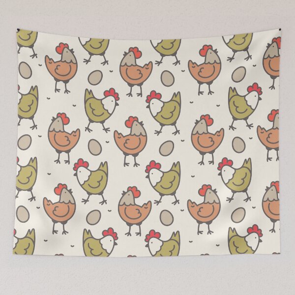 Item preview, Farm birds family. Chicken characters, Easter eggs. Doodle designed and sold by Nattalu.