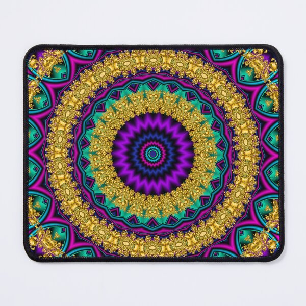 Item preview, Golden Teal Fractal Mandala Five designed and sold by Warren Paul Harris.