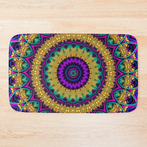 Item preview, Golden Teal Fractal Mandala Five designed and sold by Warren Paul Harris.