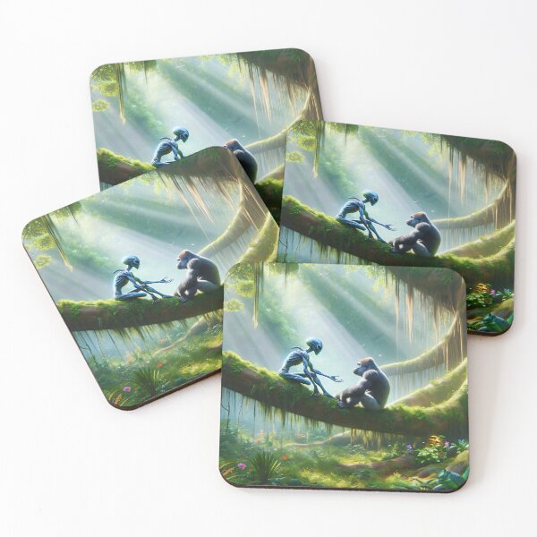 Item preview, Interstellar Dialogue - An Alien and Ape Encounter designed and sold by leyfinder.