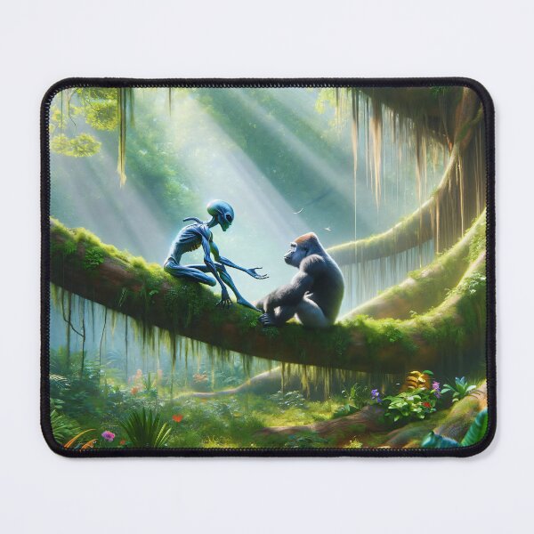 Item preview, Interstellar Dialogue - An Alien and Ape Encounter designed and sold by leyfinder.