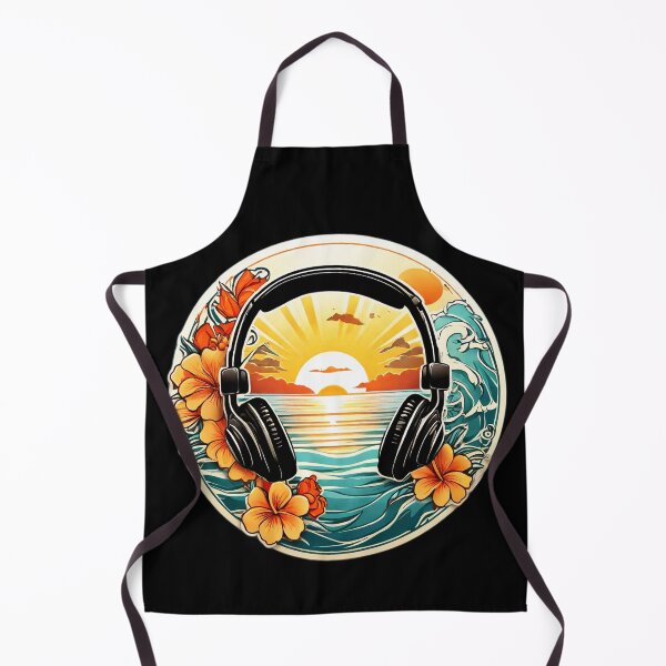 Item preview, Stereo Headphones at Sunset on a Hawaiian Beach with Orchids designed and sold by NautiChic.