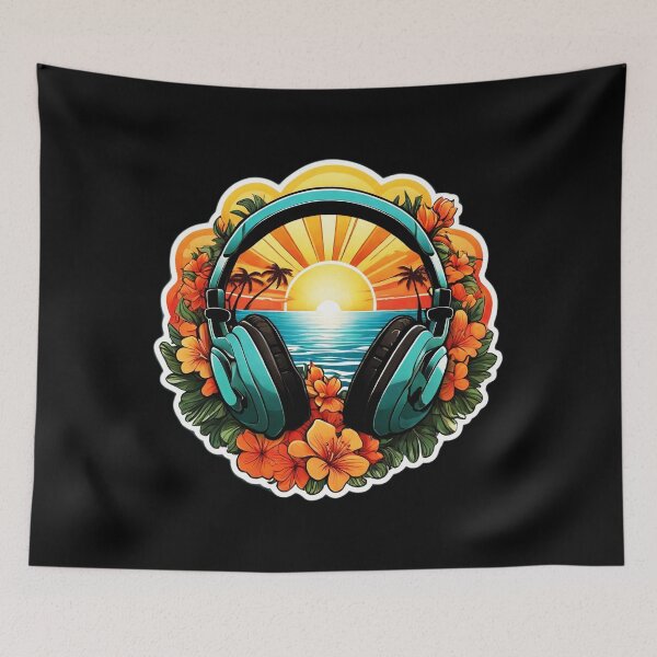 Item preview, Gaming Headphones by the Sea and Hawaii Sunset designed and sold by NautiChic.