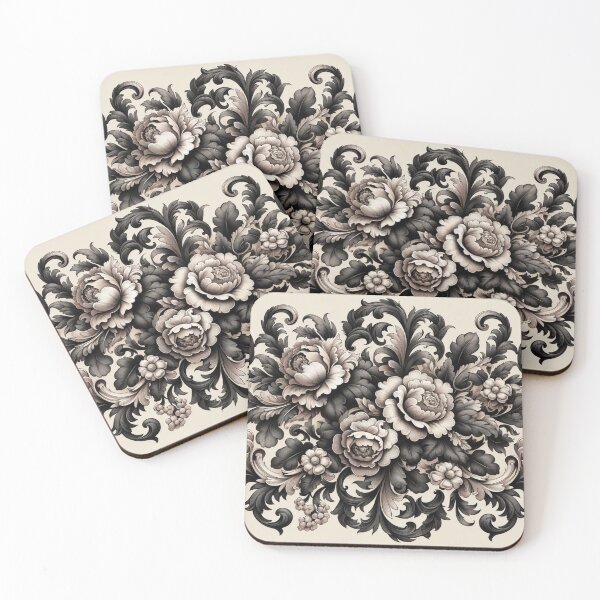 Item preview, Matte Black & Cream Baroque designed and sold by DesignsByPrnces.