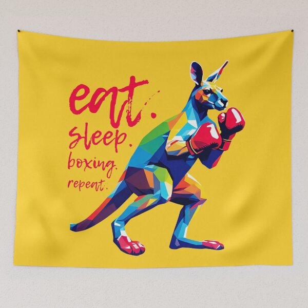 Item preview, Eat Sleep Boxing Repeat Kangaroo WPAP Colorful designed and sold by TrueArtsStore.