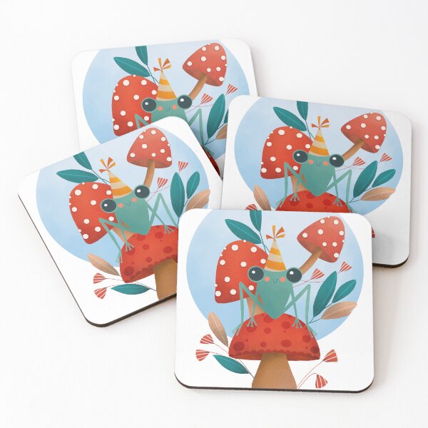Item preview, Cute Frog Resting on a Mushroom designed and sold by Ilana Ewing Designs.