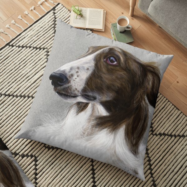 Portrait of Igor the Borzoi Floor Pillow