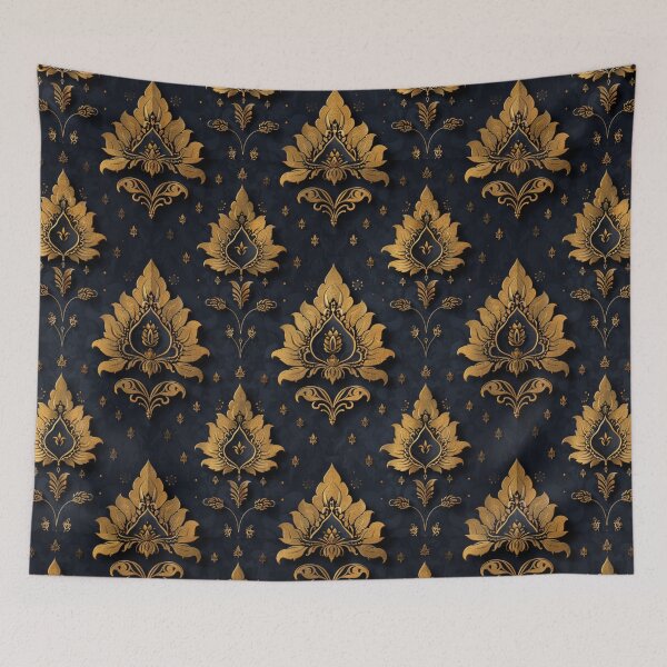 Item preview, Copy of blue golden fire flower motif pattern design 003 designed and sold by BartHugoKnight.