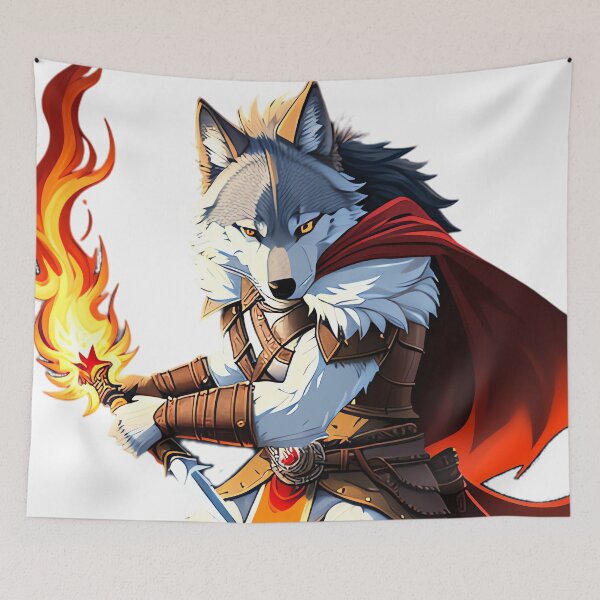 Item preview, Firey Blade D20 DND Fighter Class Furry Wolf designed and sold by thejoyker1986.