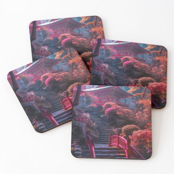 Item preview, Neon Blossom Haven: Mystical Gardens of Japan's Enchantment designed and sold by Mullet Monkey.