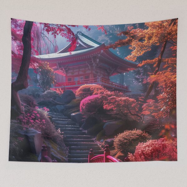 Item preview, Neon Blossom Haven: Mystical Gardens of Japan's Enchantment designed and sold by Mullet Monkey.