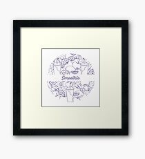 Smoothie and ingredients for making smoothie. Framed Print