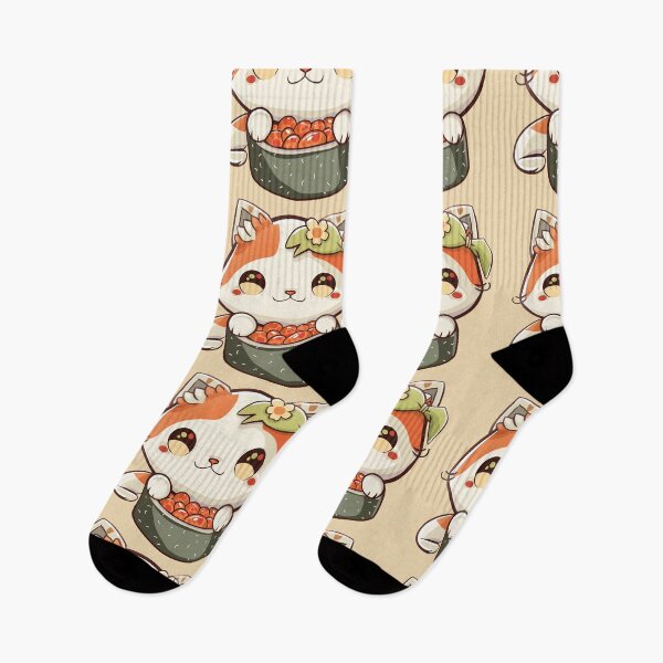 Item preview, Sushi Kitten Japan orange white cat with bow and flower cute designed and sold by TankandDPS.