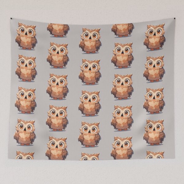 Item preview, Cute Kawaii Surprised Anime Owl designed and sold by CozyKawaiiArt.