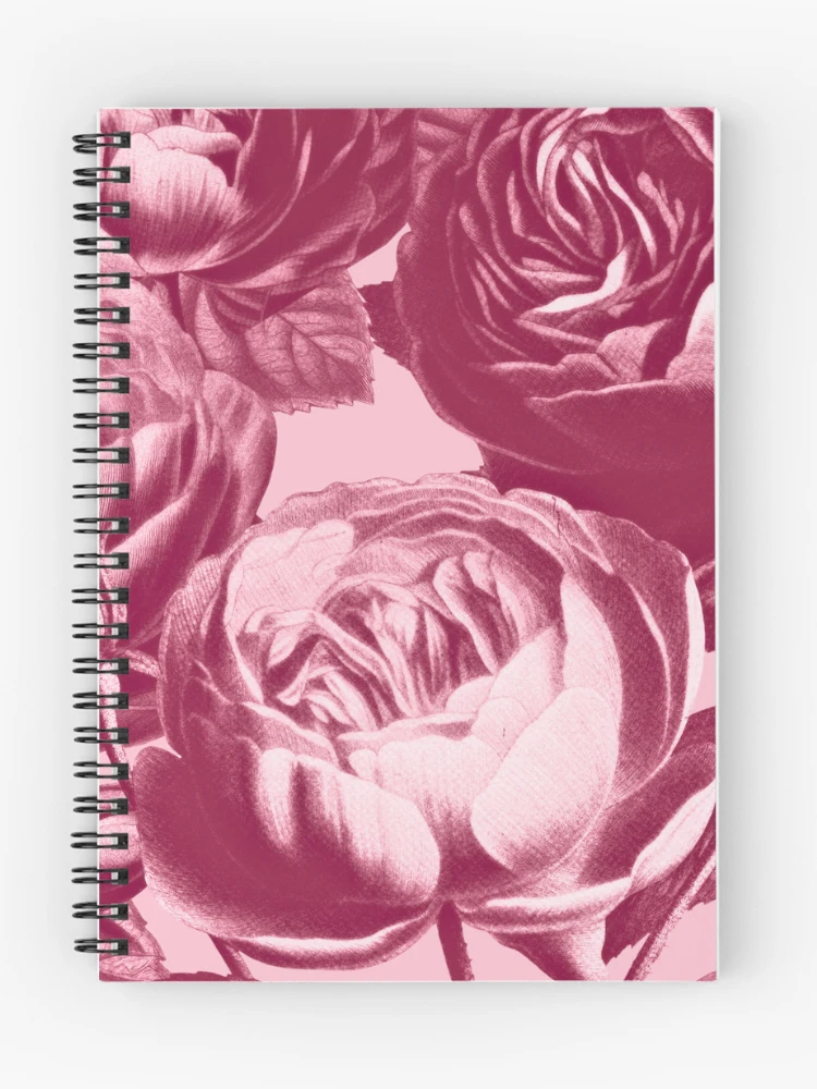 Thumbnail 1 of 3, Journal, Garden Roses in Deep Raspberry Pink designed and sold by studio2940.