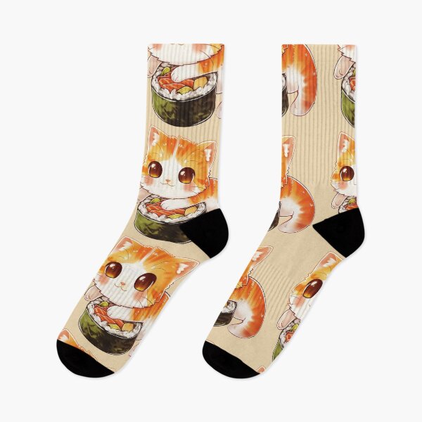Item preview, Sushi roll Kitten Japan orange white cat with bow and flower cute designed and sold by TankandDPS.