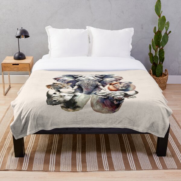 Aperçu de l'œuvre Big Five Africa Wildlife à l’aquarelle pour les fans de la faune créée et vendue par Scotch Macaskill.