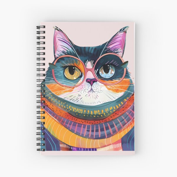 Item preview, Cute colorful cat wearing glasses and a scarf designed and sold by mando24895.