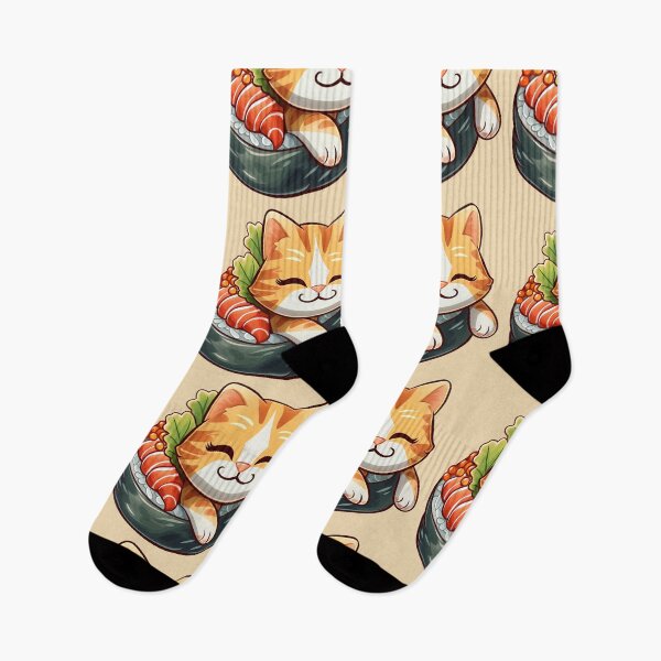 Item preview, Sushi roll Kitten Japan Japanese orange white cat with bow and flower cute designed and sold by TankandDPS.