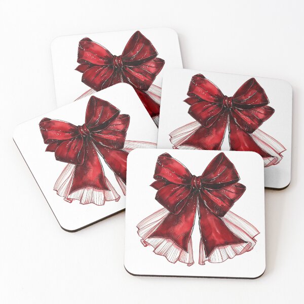 Item preview, Coquette Balletcore Red Velvet Ribbon Illustration designed and sold by IdolinkEmporium.