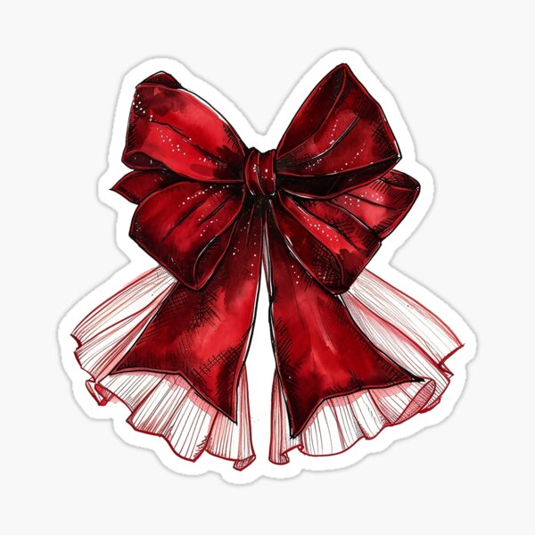 Artikel-Vorschau von Kokette Balletcore rotes Samtband Illustration, designt und verkauft von IdolinkEmporium.