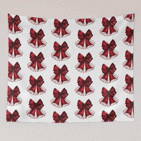 Item preview, Coquette Balletcore Red Velvet Ribbon Illustration designed and sold by IdolinkEmporium.