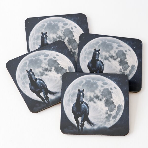 Item preview, Horse and Big Full Moon Surreal Fantasy Night Sky designed and sold by Stephanie Laird.