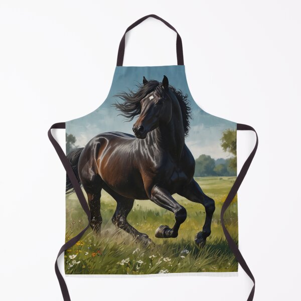 Item preview, Beautiful black horse in the green meadow designed and sold by digoarpi.