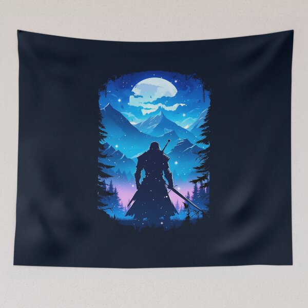 Item preview, Lone Warrior on a Mystical Night - Witcher designed and sold by Fenay Designs.