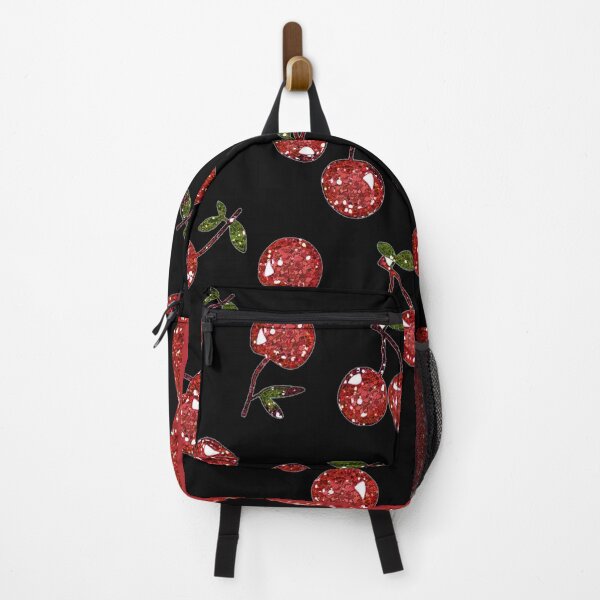 Item preview, Red Cherries on Black with Pearls designed and sold by Lee Hiller Designs.