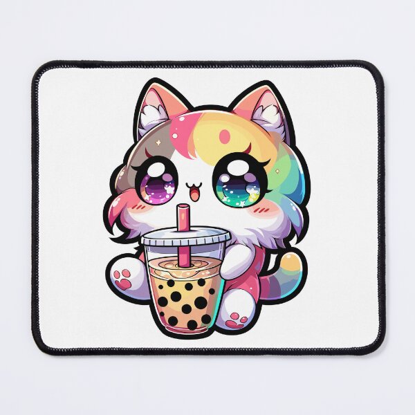 Item preview, Cat Tea Bubble Tea Anime Kawaii Nako Milktea designed and sold by Artistoos.