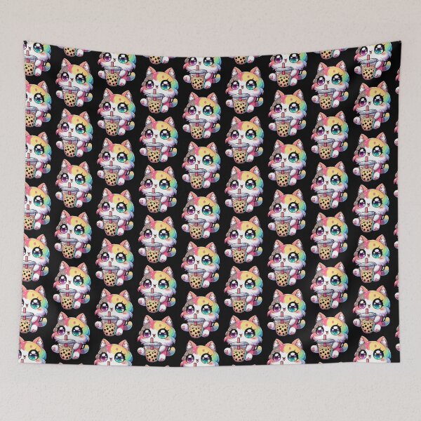 Item preview, Cat Tea Bubble Tea Anime Kawaii Nako Milktea designed and sold by Artistoos.