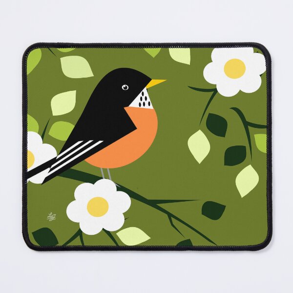 Item preview, American Robin With Flowers designed and sold by studioart.