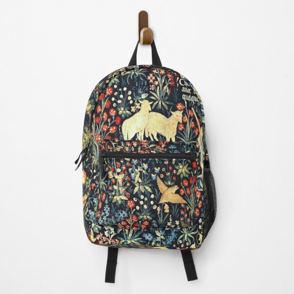 Item preview, Medieval Renaissance Tapestry Shepherd, Shepherdess and Sheep in Flowery Meadow designed and sold by Pixelchicken.